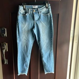 Royalty for me stretch jeans with raw hem size 8